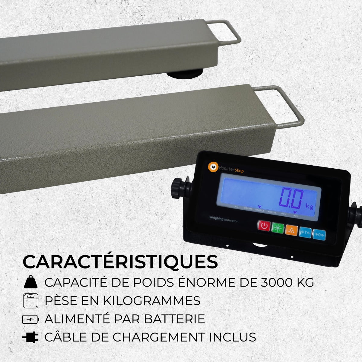 Balança Industrial T-Mech com Vigas 3000kg com Display Digital em Aço Inox