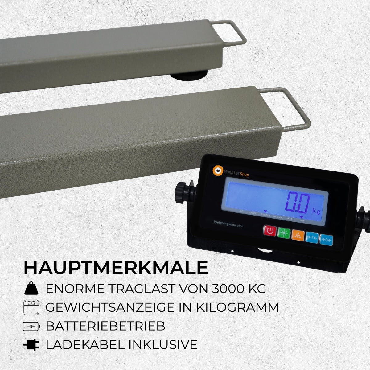 Balança Industrial T-Mech com Vigas 3000kg com Display Digital em Aço Inox