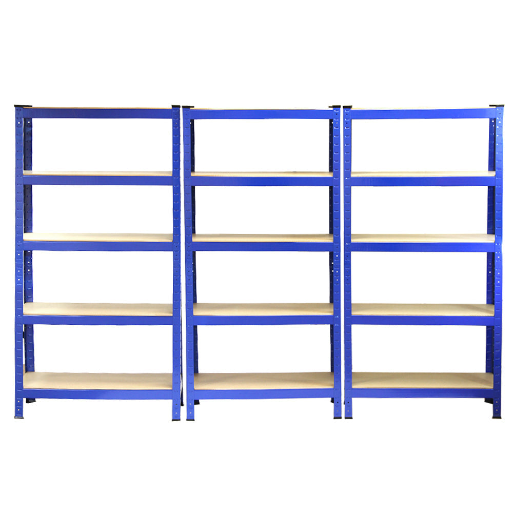 Racking Monster - Racks para serviços pesados ??T-Rax, azul, 75 cm C x 30 cm P, conjunto de 3