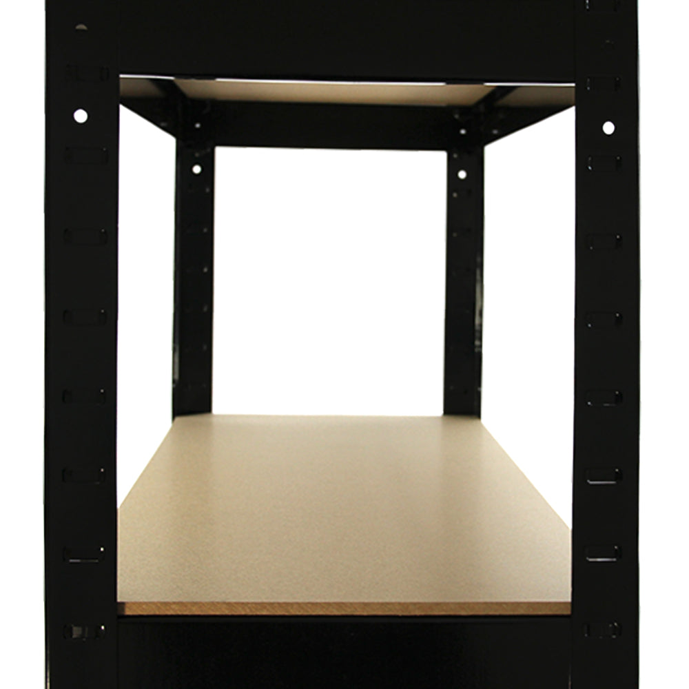 2 prateleiras de metal preto T-Rax sem parafusos 75 cm x 150 cm x 30 cm com conectores de baía gratuitos