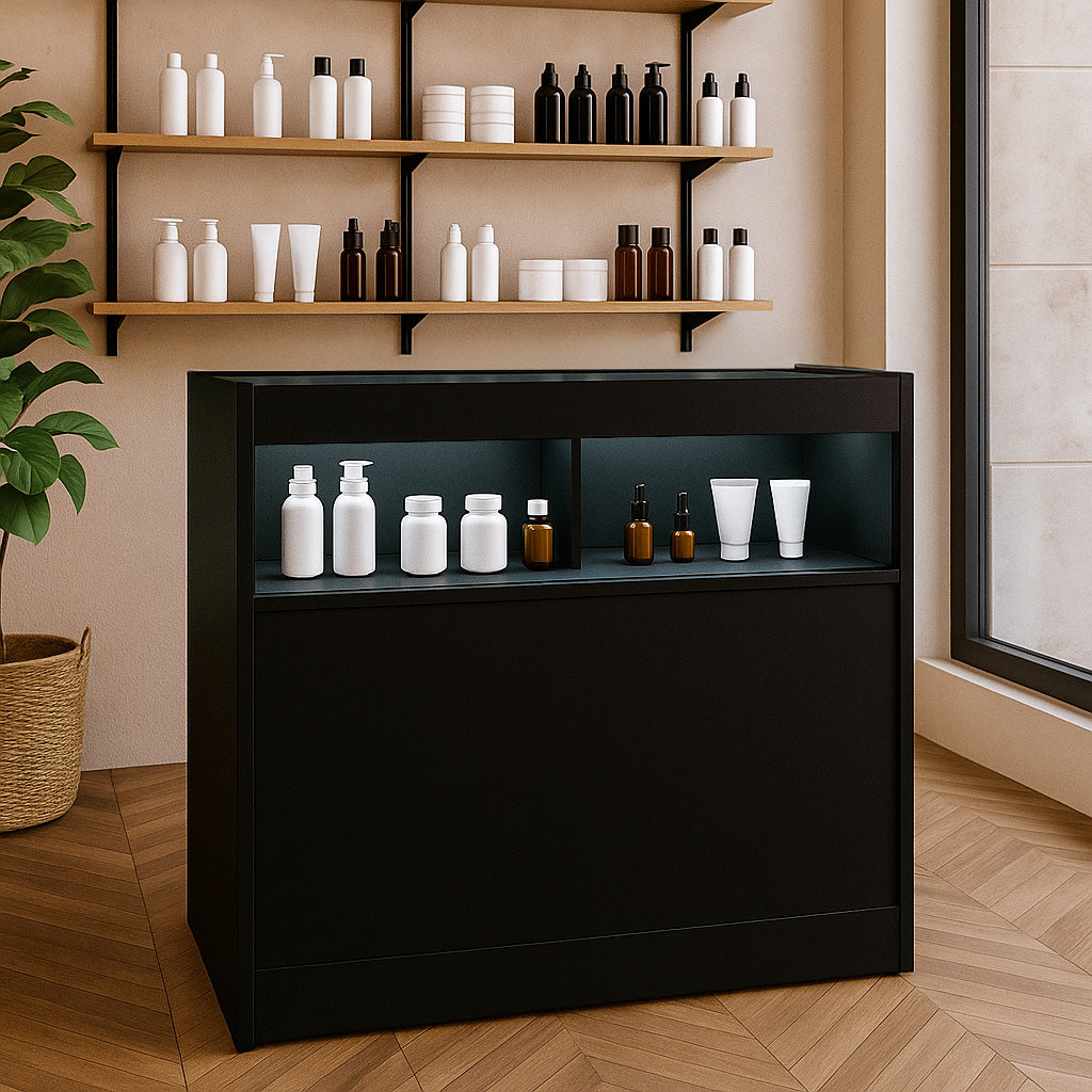 Balcão Comercial com Luz LED B1200 – Preto