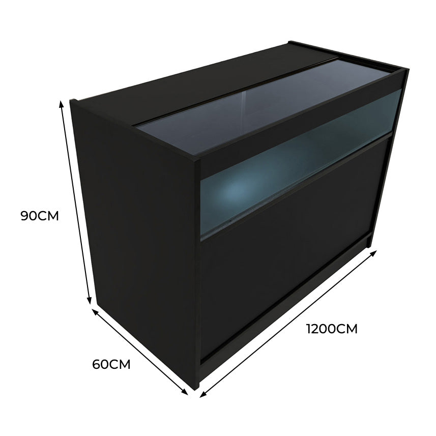 Balcão Comercial com Luz LED B1200 – Preto