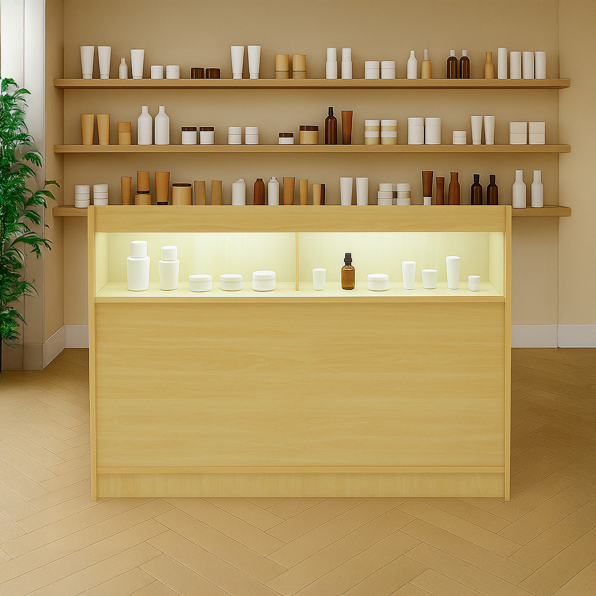 Balcão Comercial com Luz LED B1200 – cor Maple