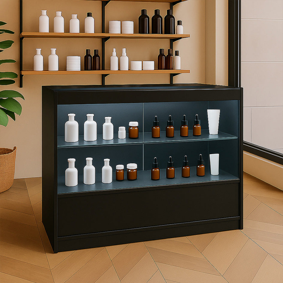 Balcão Comercial com Luz LED C1200 – Preto