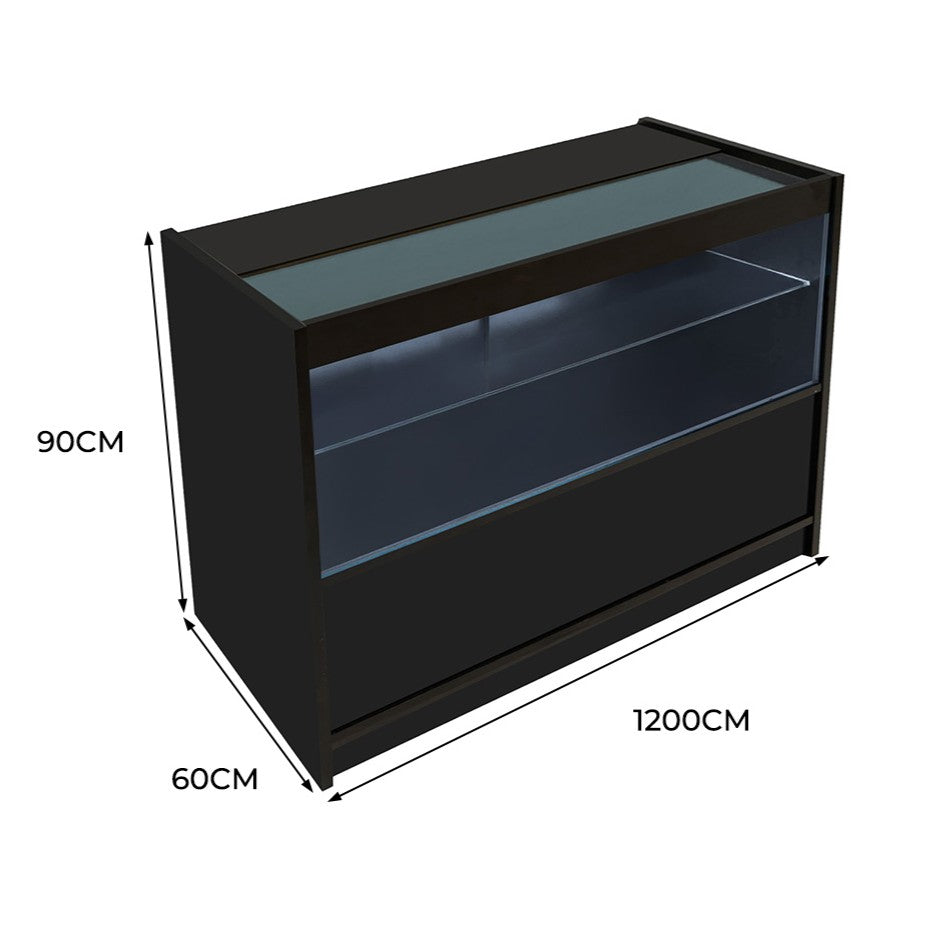 Balcão Comercial com Luz LED C1200 – Preto