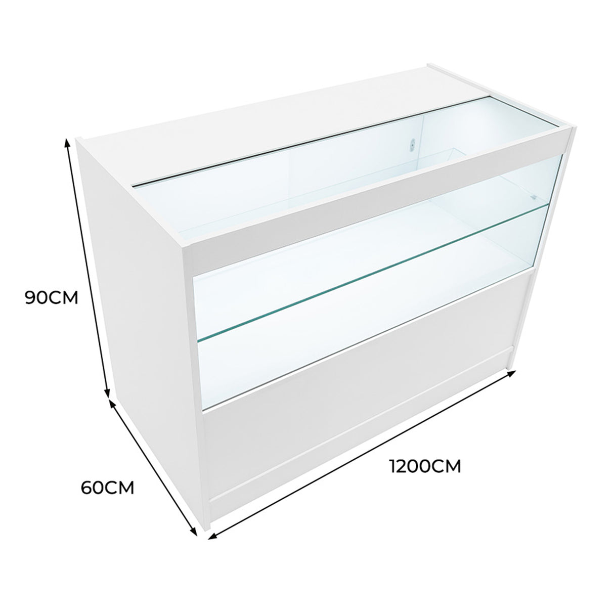 Balcão Comercial com Luz LED C1200 – Branco