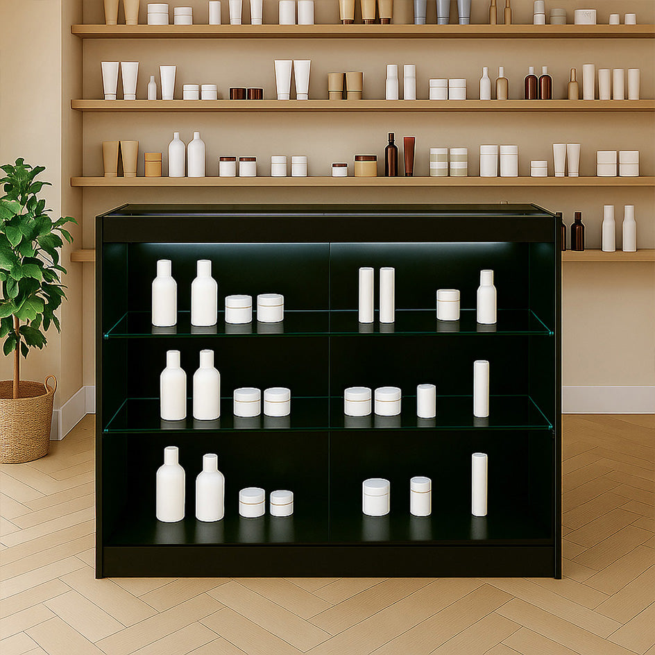 Balcão Comercial com Luz LED K1200 – Preto