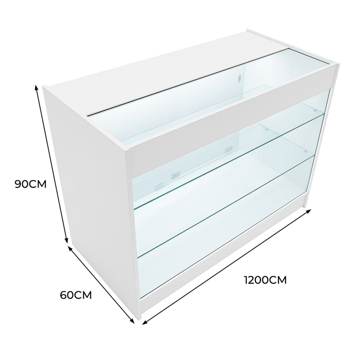 Balcão Comercial com Luz LED K1200 – Branco