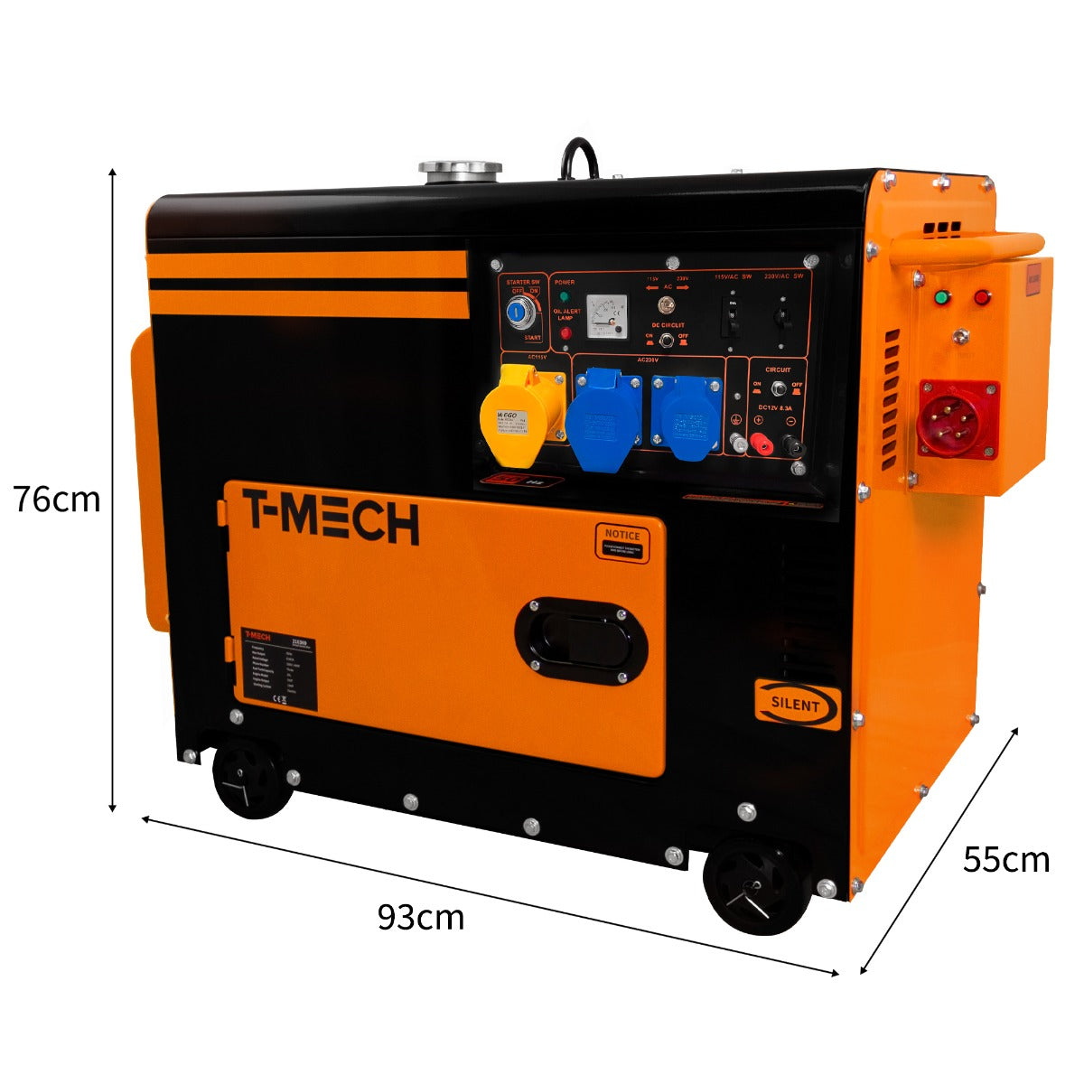 Gerador diesel monofá sico silencioso T-Mech 230V