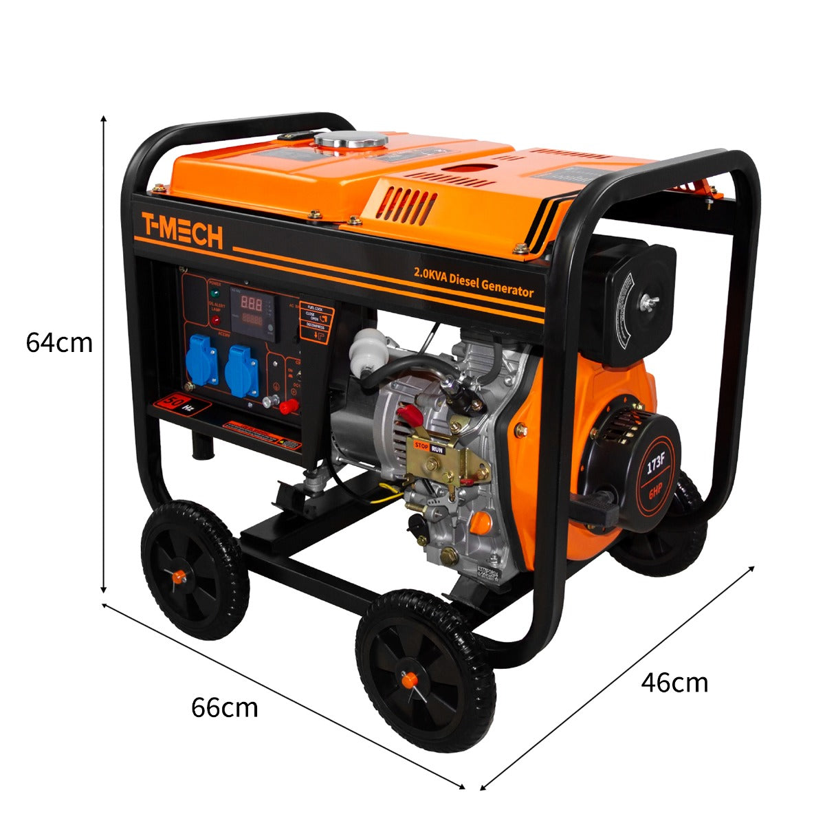 Gerador diesel de estrutura aberta T-Mech 2kVA