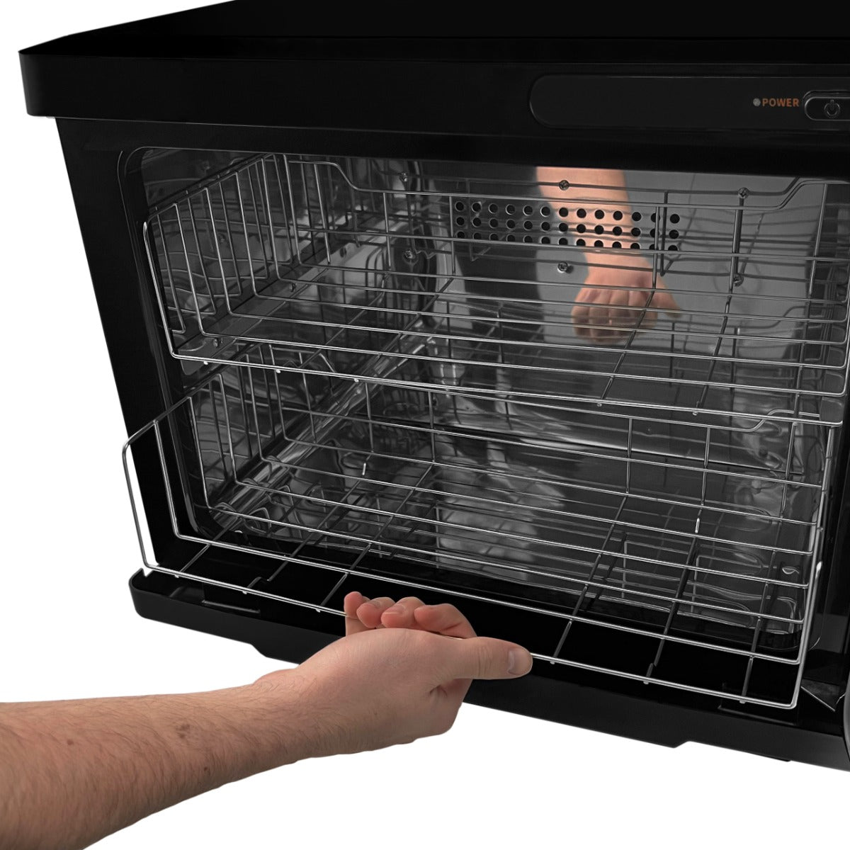 Secador de toalhas elétrico aquecedor de toalhas preto