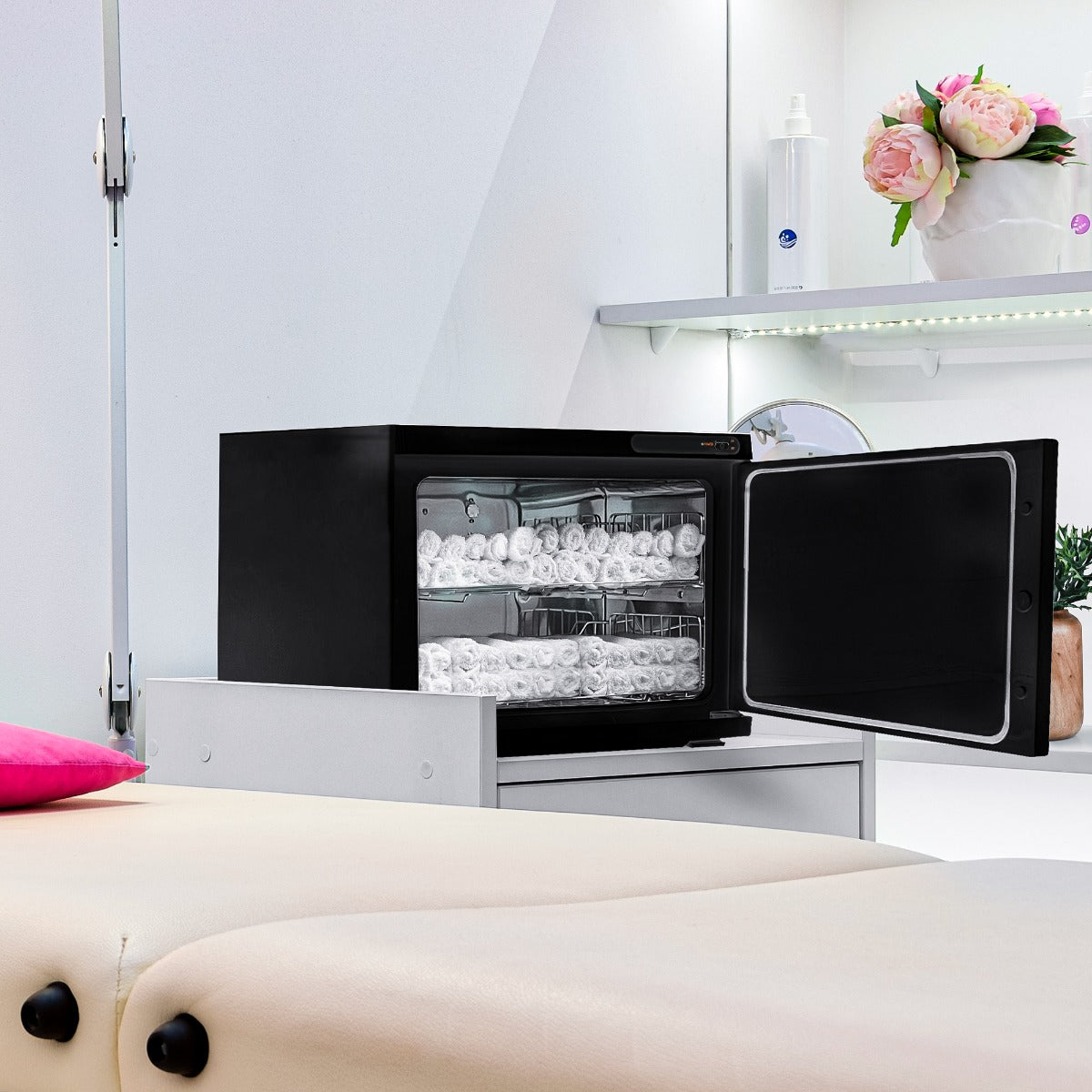 Secador de toalhas elétrico aquecedor de toalhas preto