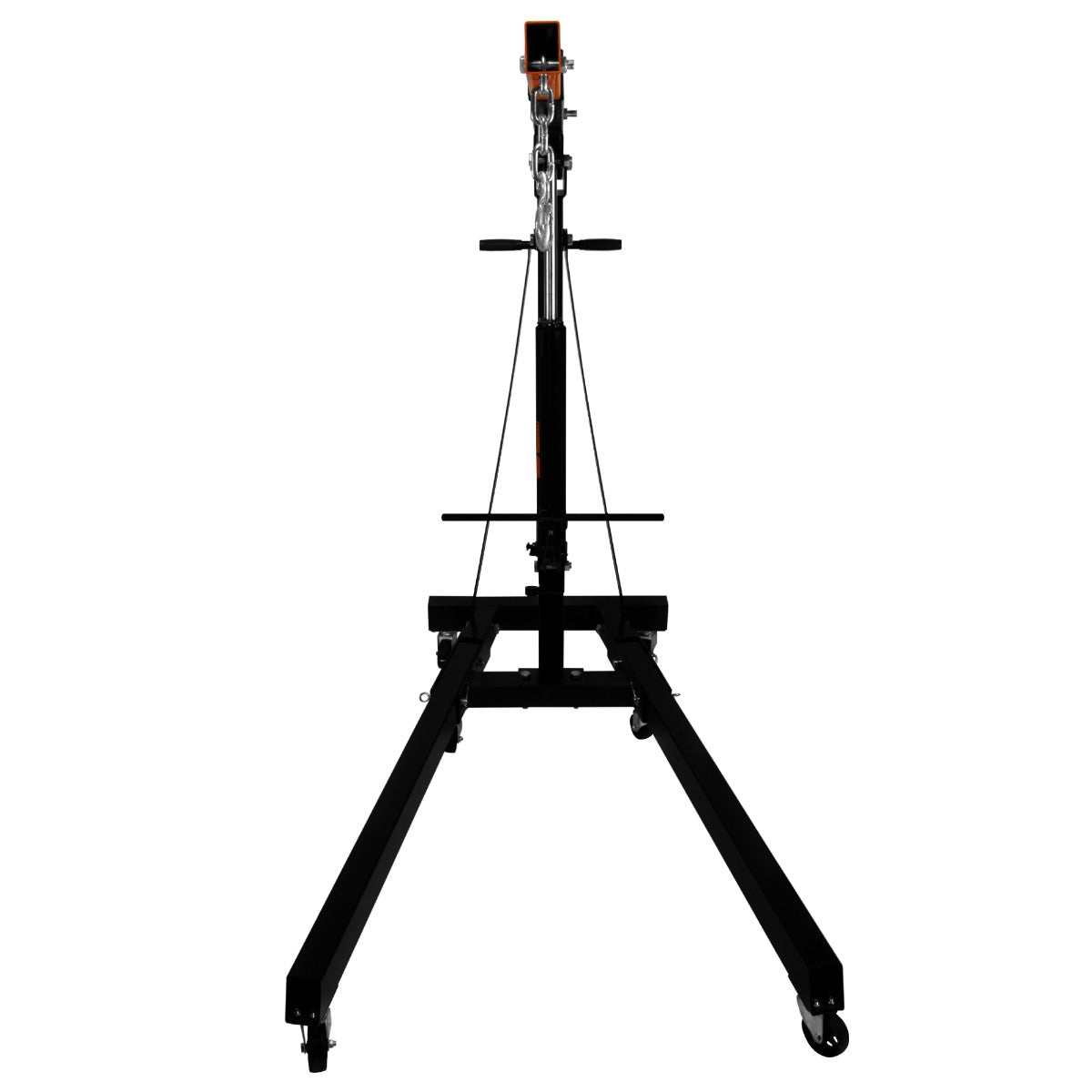 Guindaste motorizado T-Mech de 1 tonelada com pernas dobrá veis, 6 rodas + 4 posições de braço de lança