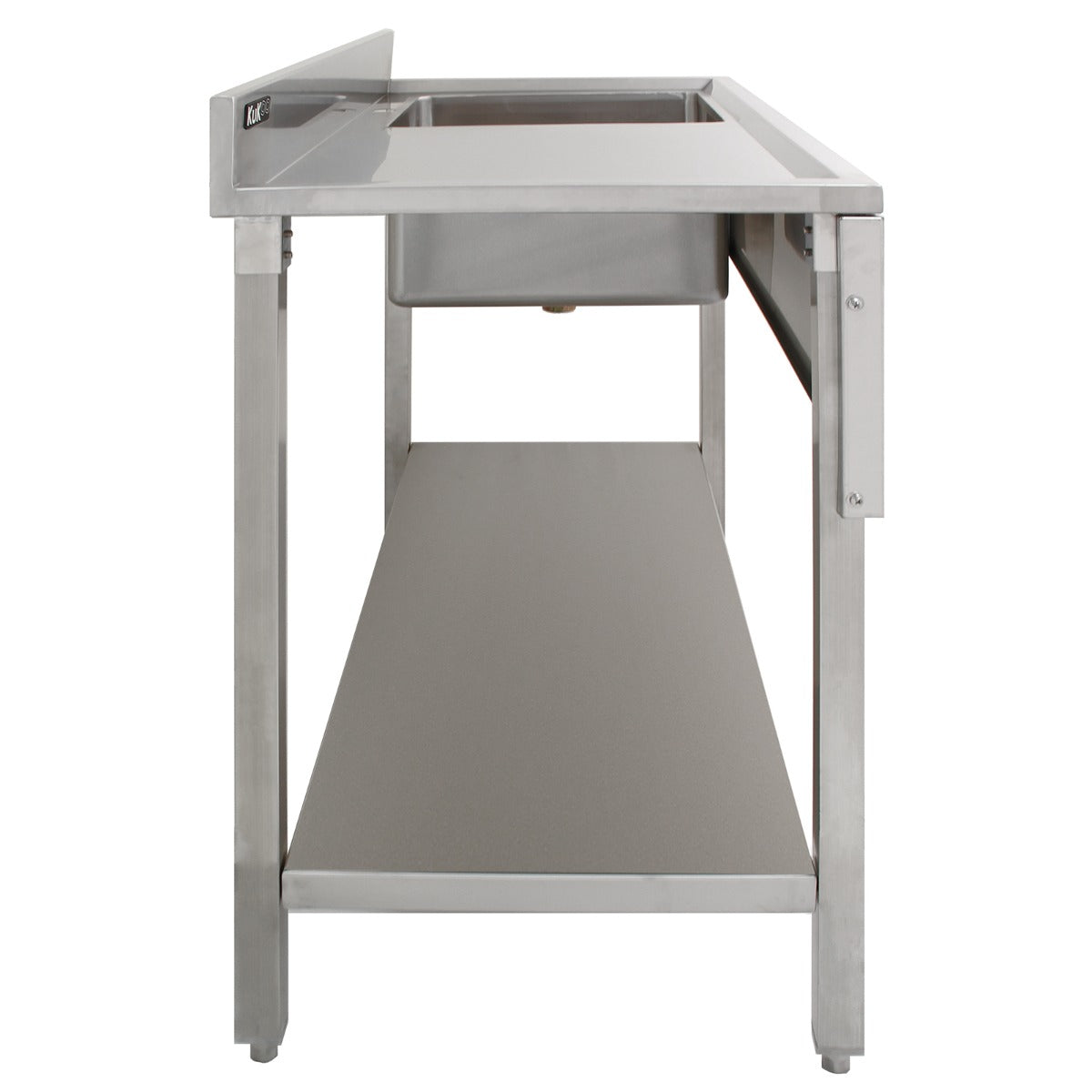 Pia de cozinha KuKoo em aço inoxidá vel - escorredor esquerdo