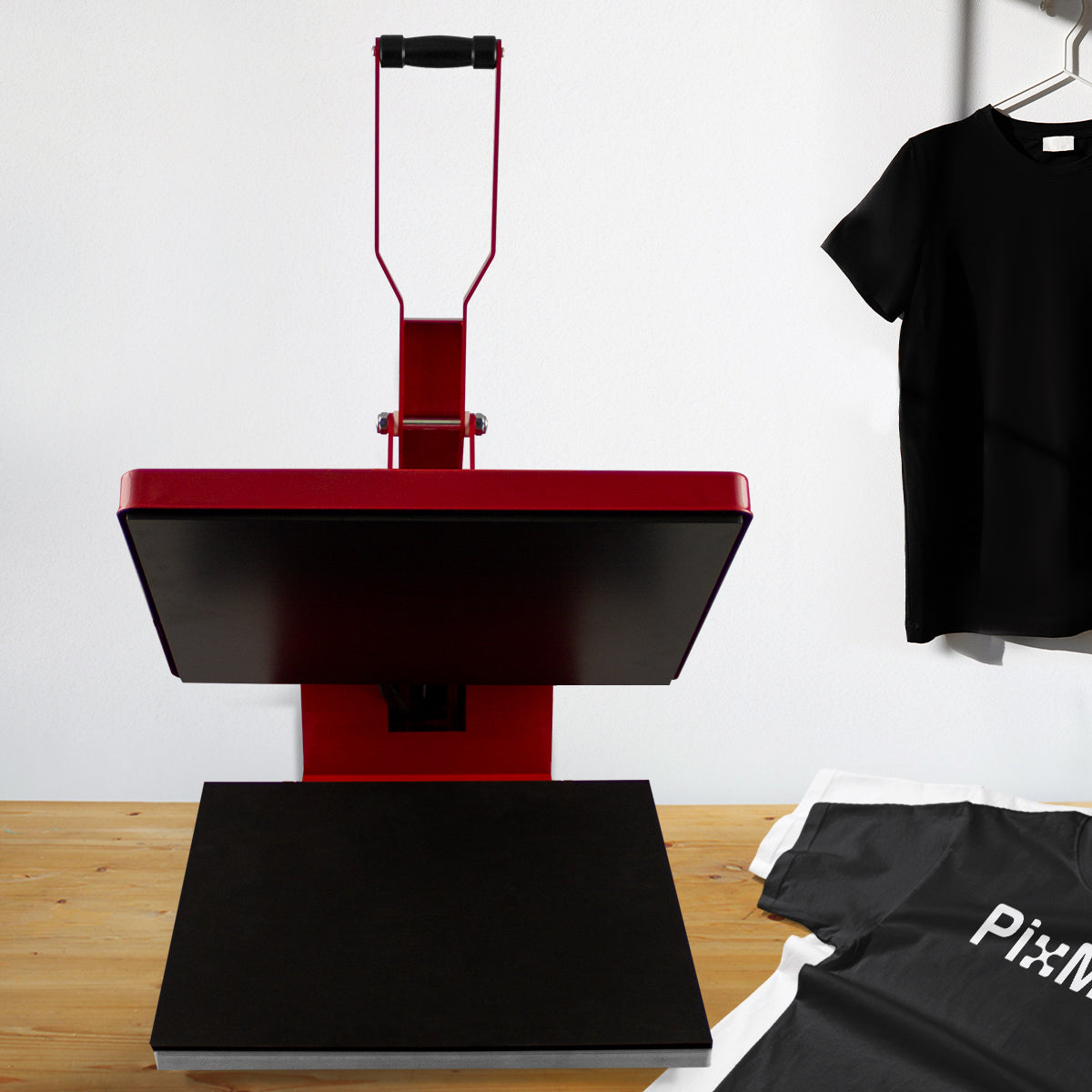 Prensa Térmica 50 x 50cm em Formato de Améijoa, Folha de PTFE e Folhas de Sublimação