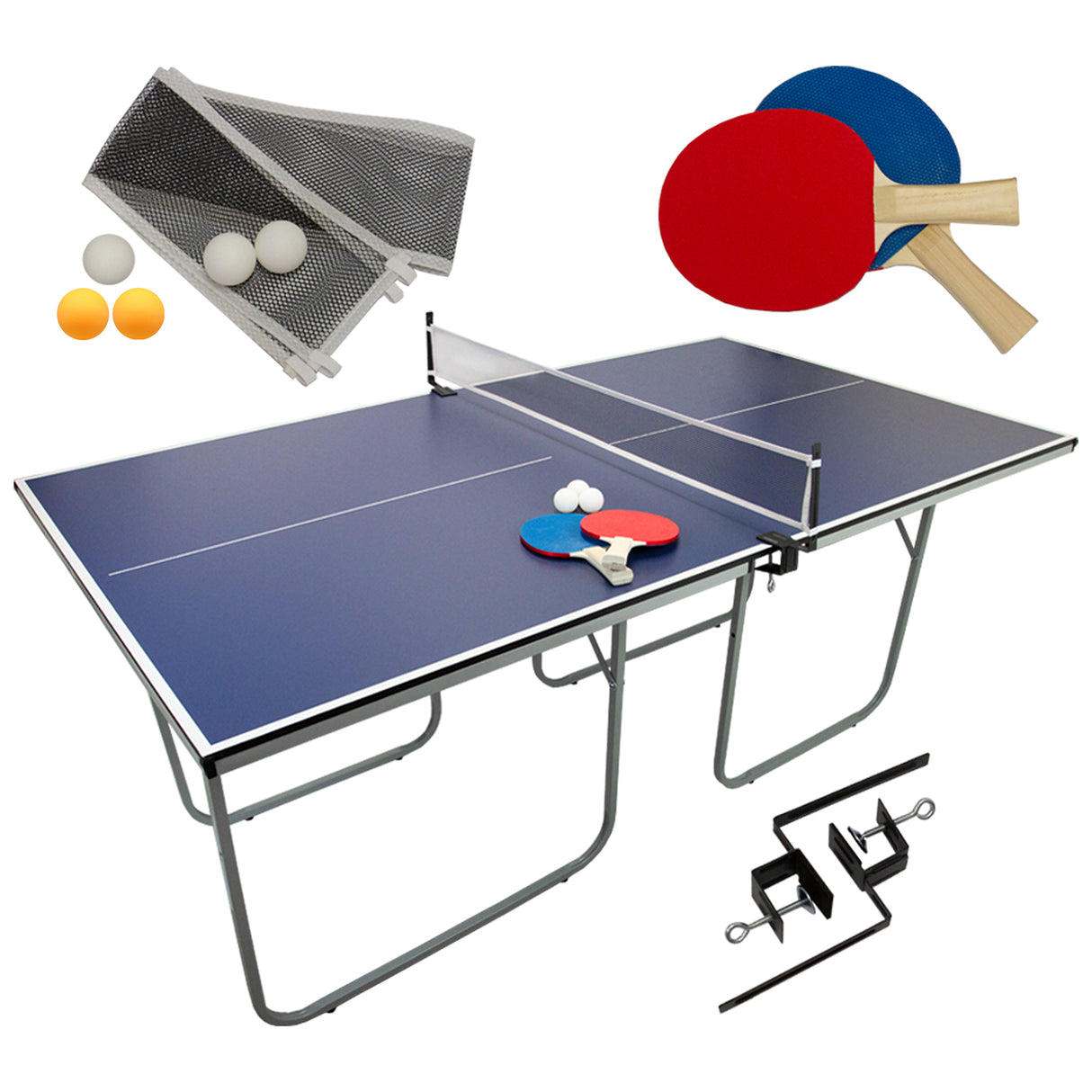Mesa de Ping Pong Dobrável com Acessórios