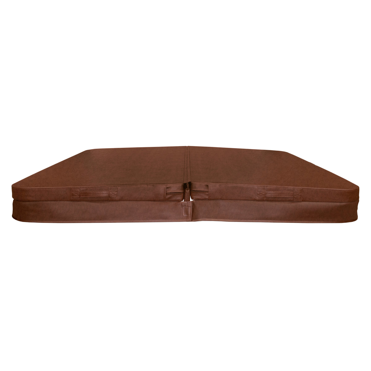 Cobertura castanha para jacuzzi, 2m x 2m, com textura resistente e fechos laterais para proteção e segurança da água