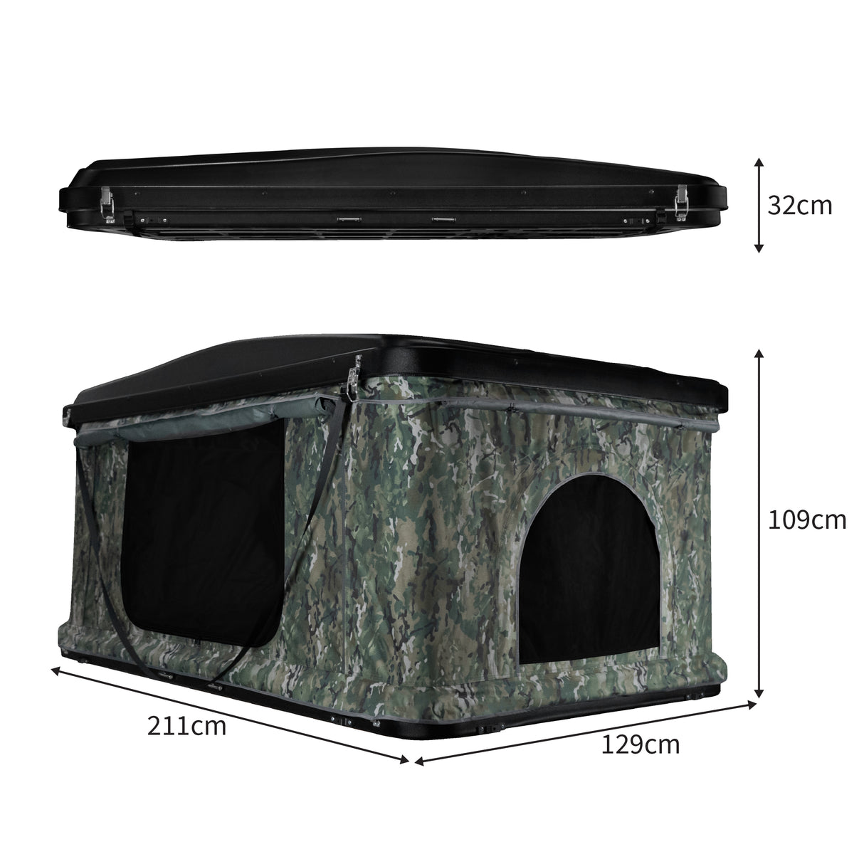 Tenda de teto para carro - camuflagem
