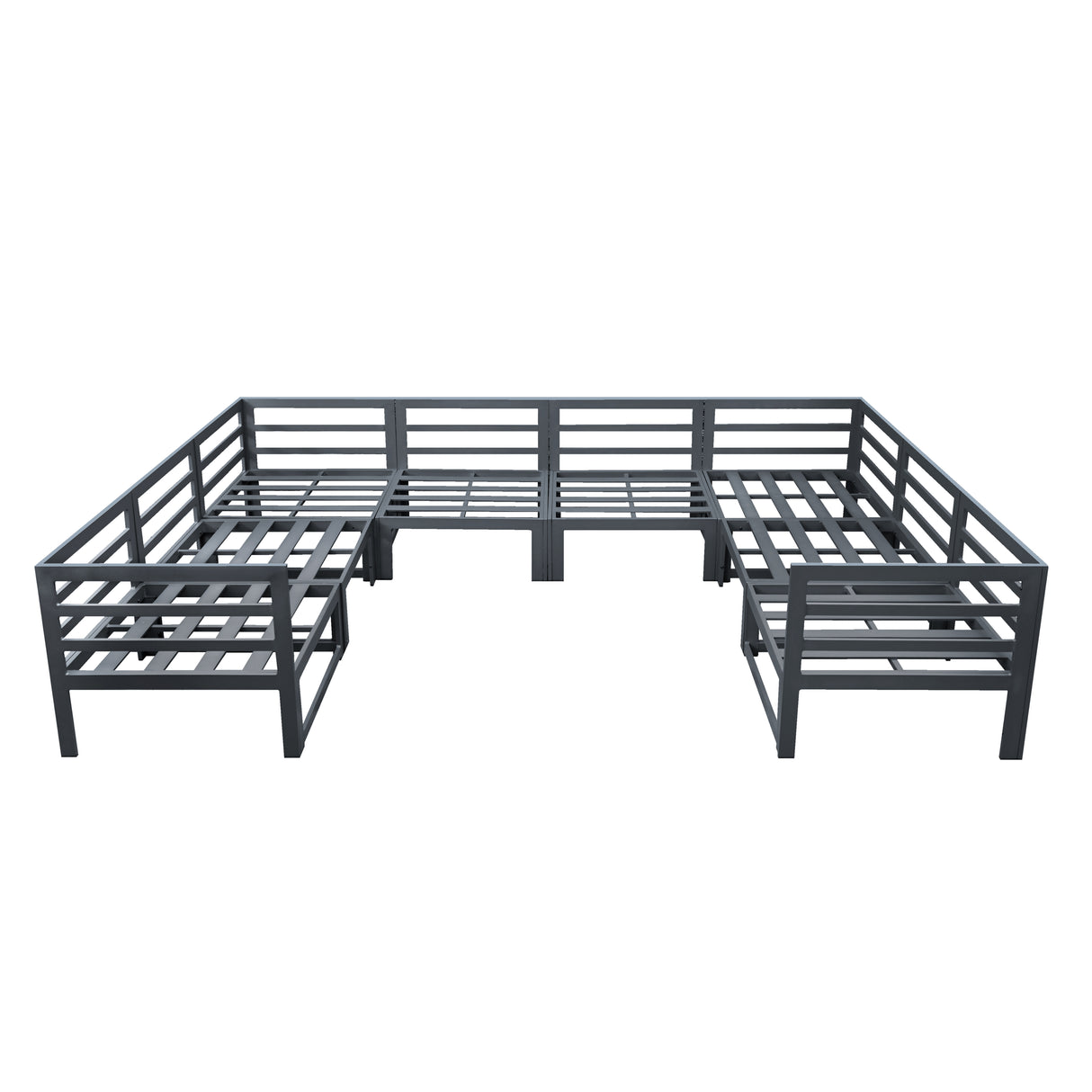 Conjunto de Móveis de Jardim Cinza com Lareira - Cinza