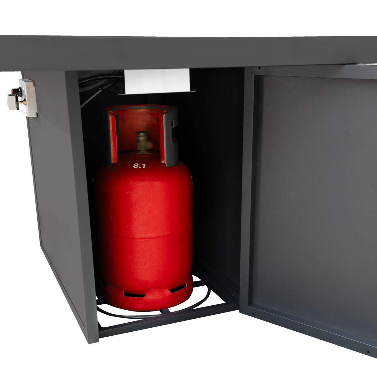 Conjunto de Móveis de Jardim Cinza com Lareira - Cinza