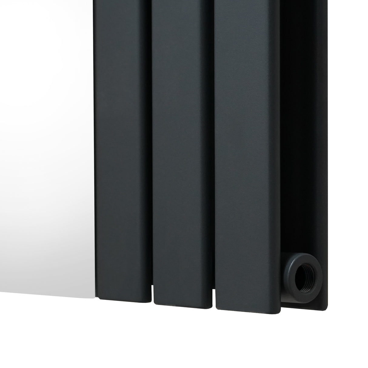 Radiador de espelho plano cinza antracite, 1800 mm x 425 mm, com acabamento liso e moderno, ideal para ambientes contemporâneos
