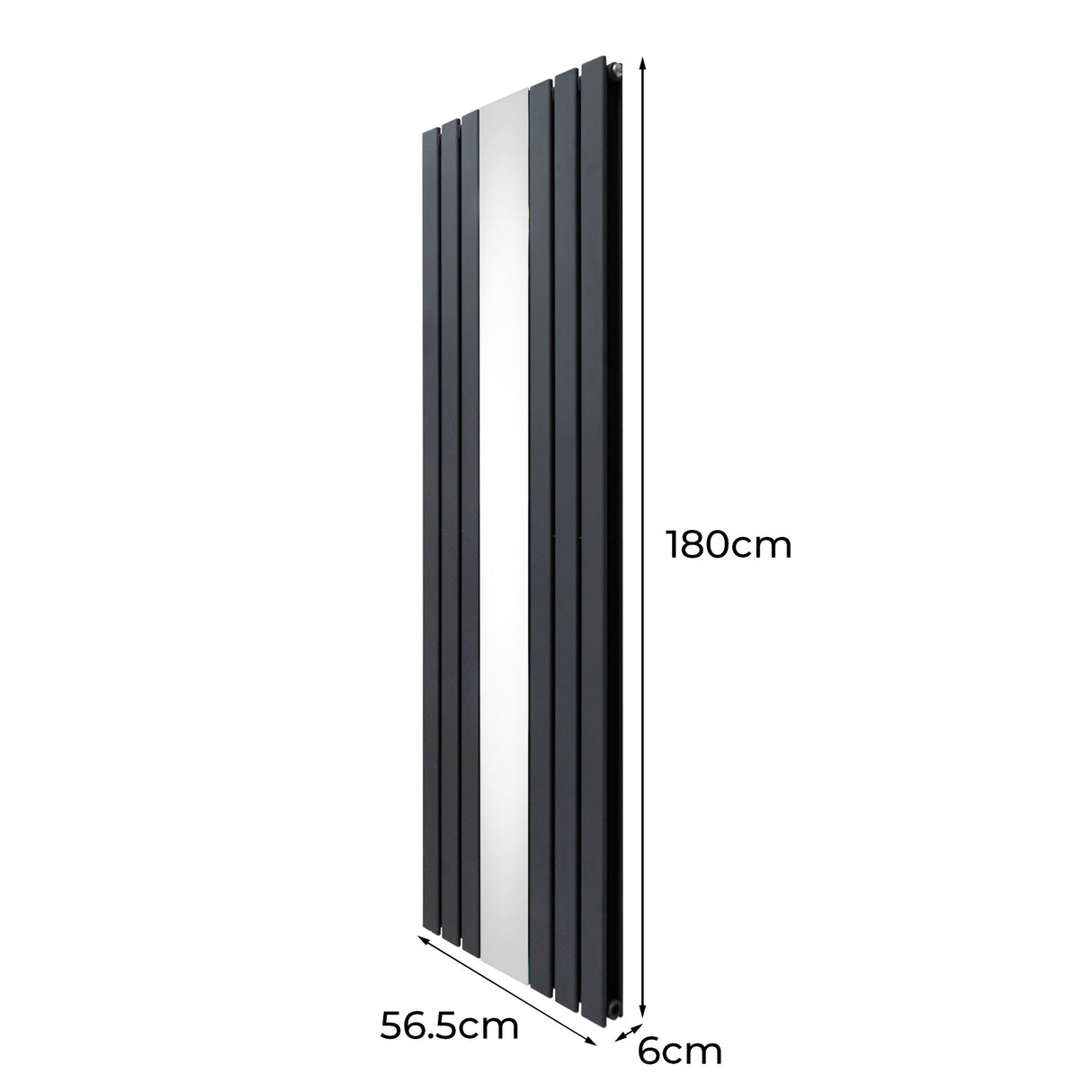 Radiador Plano com Espelho - 1800 mm x 565 mm - Cinza Antracite