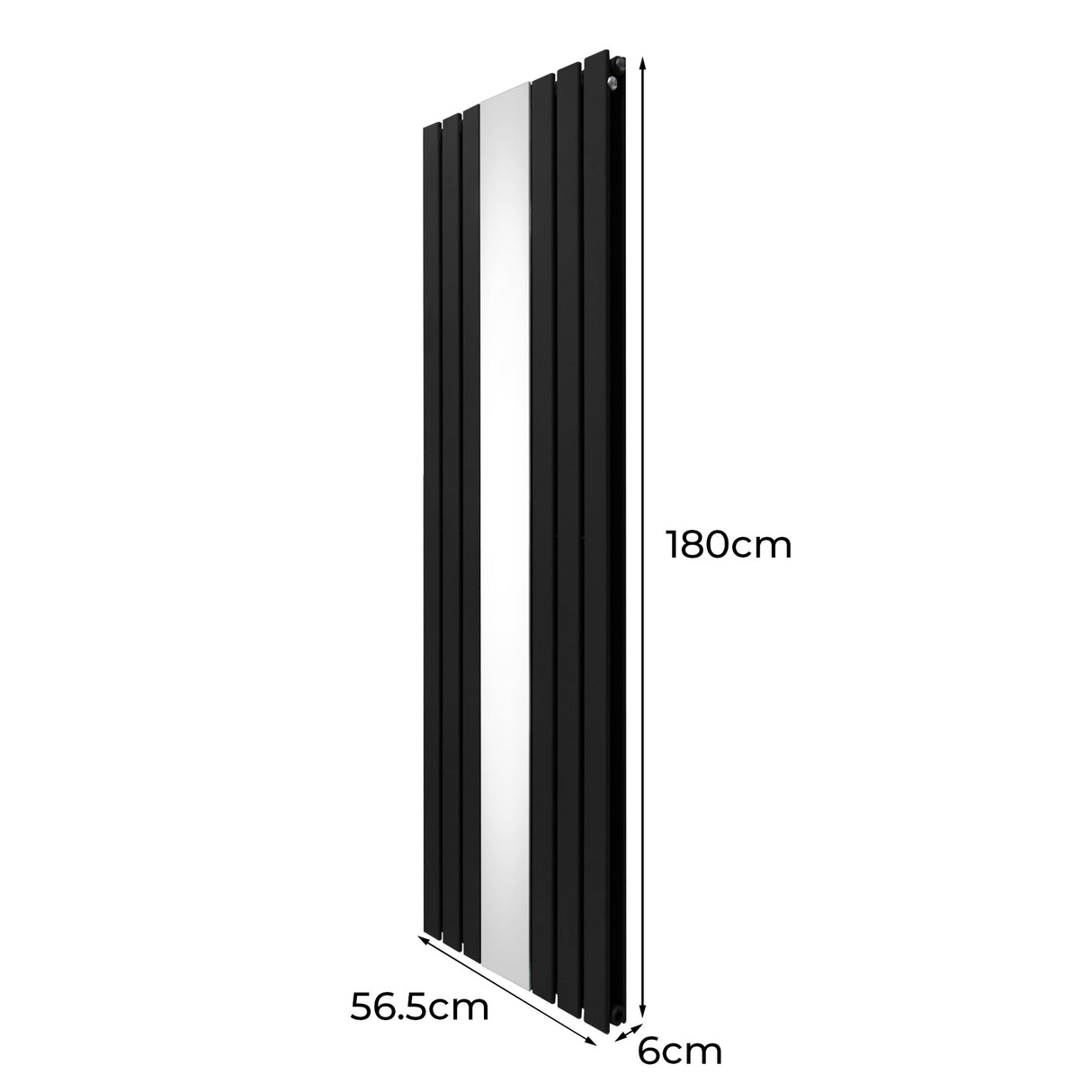 Radiador Plano com Espelho - 1800 mm x 565 mm - Preto