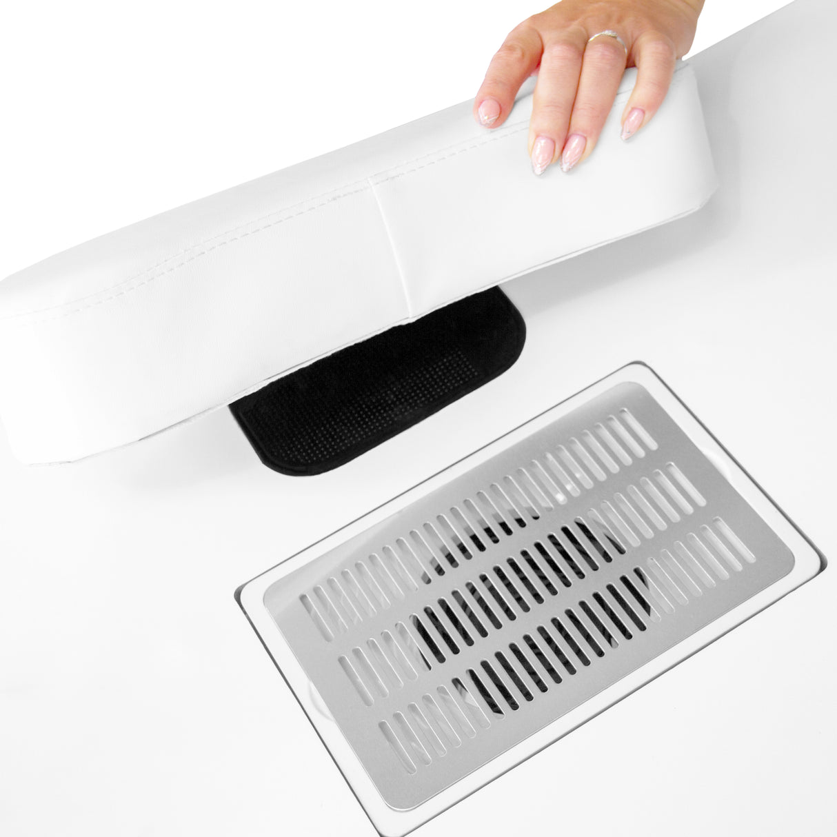 Mesa de manicure profissional com lâmpada LED em forma de meia-lua