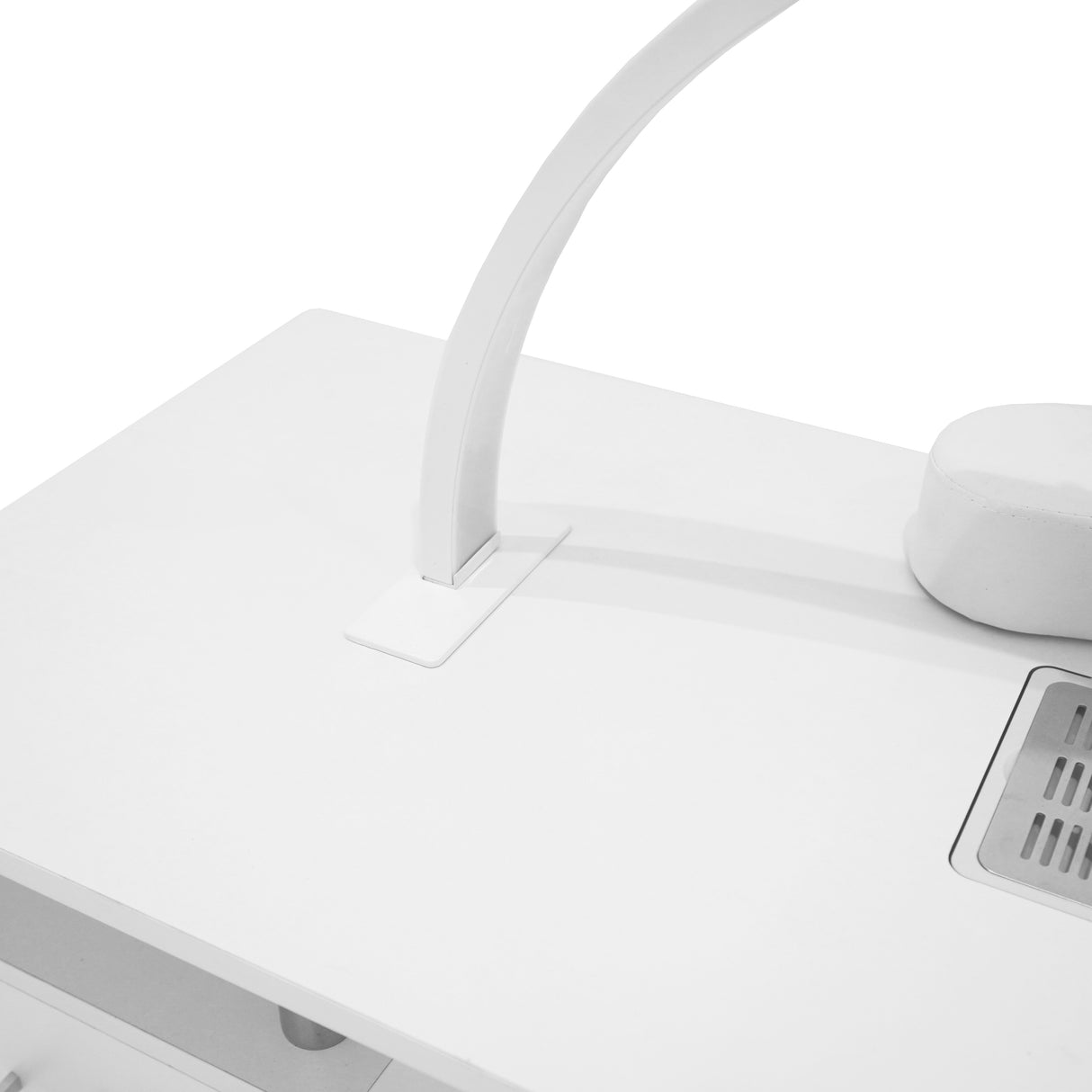 Mesa de manicure profissional com lâmpada LED em forma de meia-lua