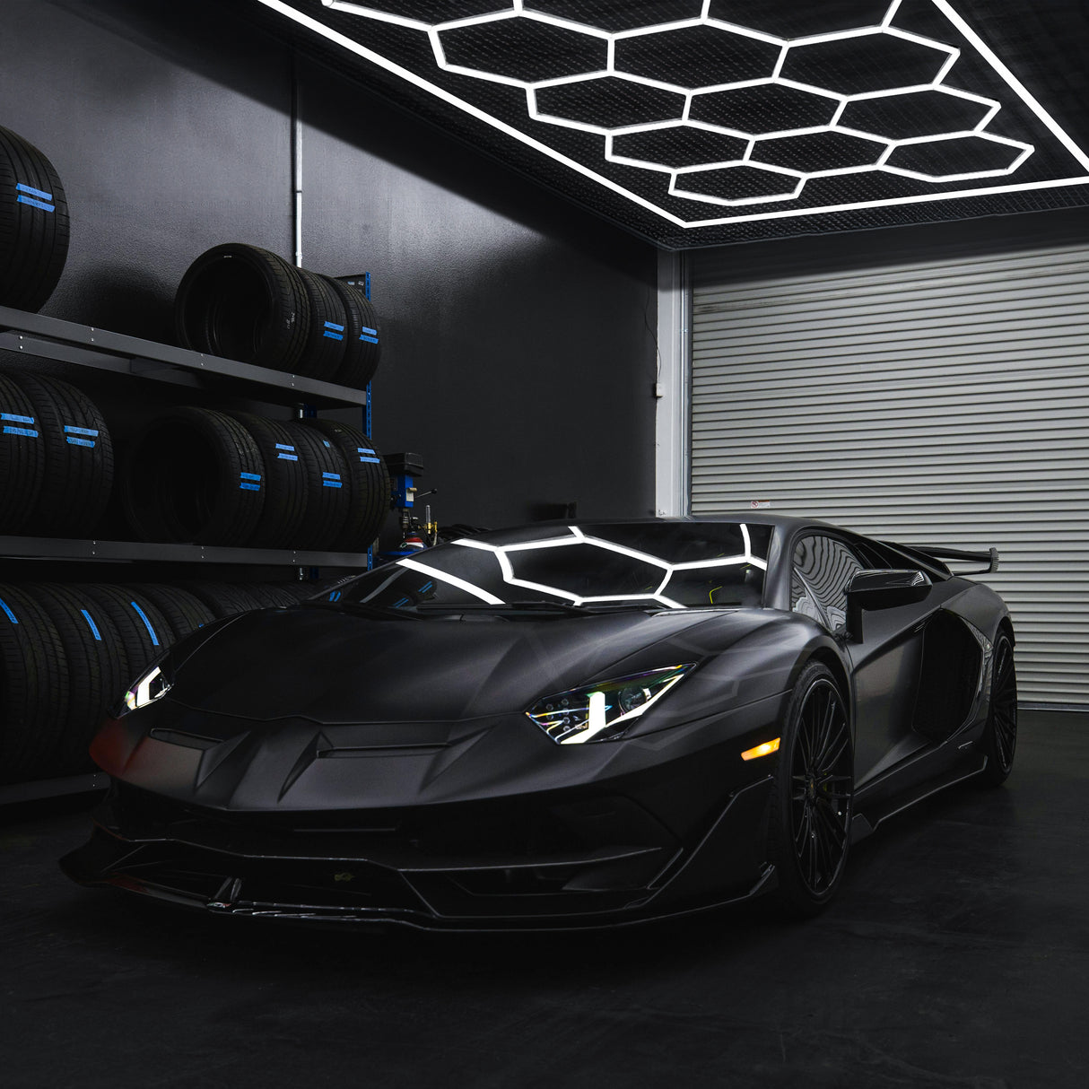 Luminária de teto LED hexagonal (x14 hexágonos)