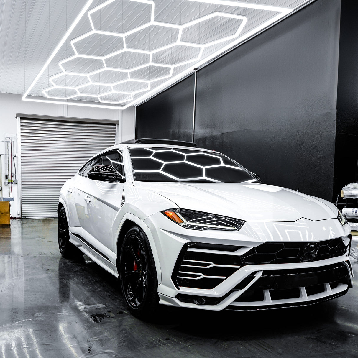 Luminária de teto LED hexagonal (x14 hexágonos)