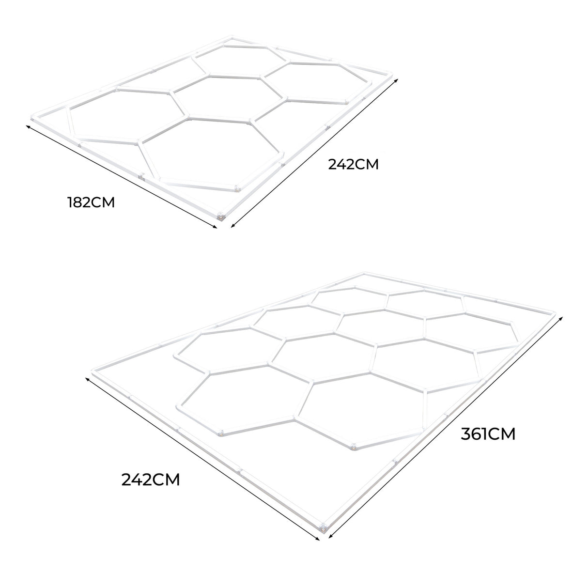Luminária de teto LED hexagonal (x10 hexágonos)