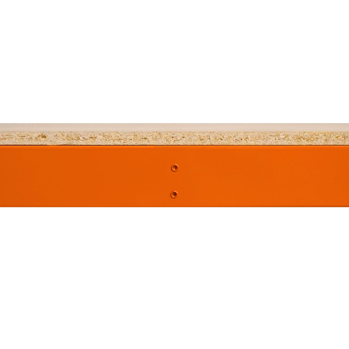 Prateleira adicional S-Rax em laranja vibrante, com superfície de madeira clara e acabamento liso, ideal para organização de espaços