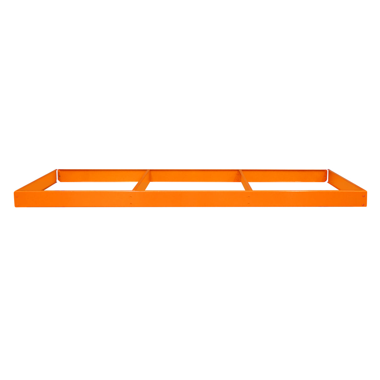 Prateleira adicional S-Rax em laranja vibrante, com estrutura retangular e acabamento liso, ideal para bancadas de 150 cm x 60 cm