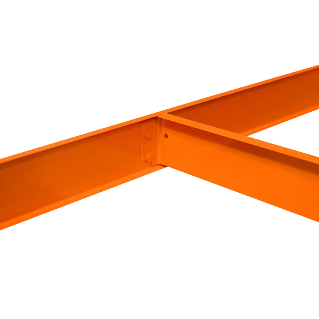 Prateleira adicional S-Rax em metal laranja vibrante, com estrutura robusta e design funcional, ideal para organização de espaços