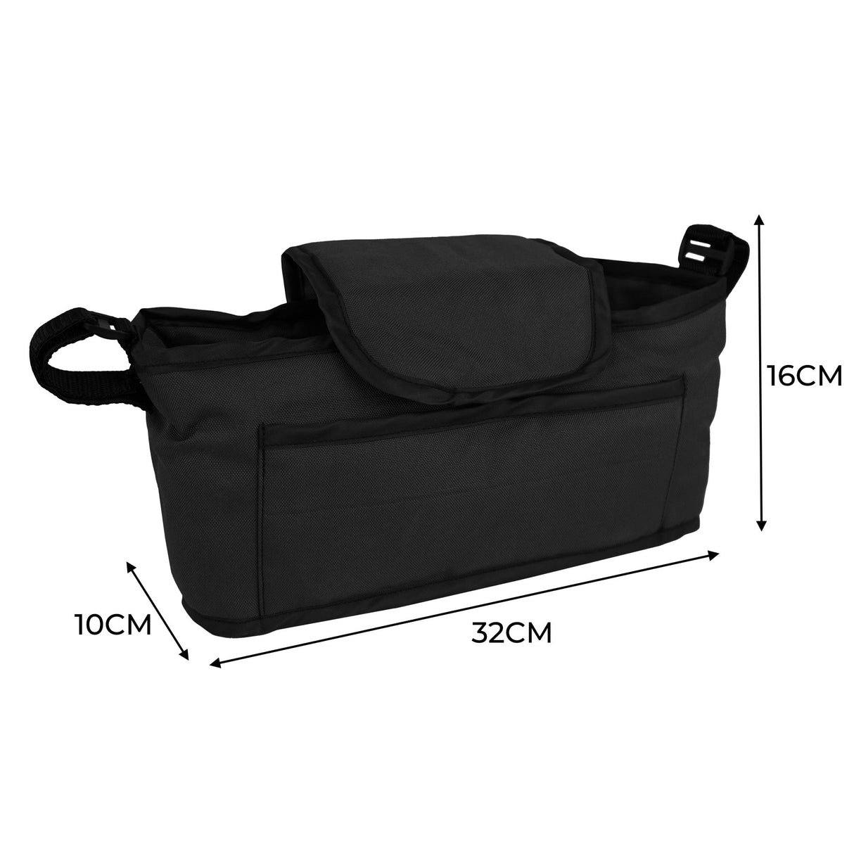 Bolsa Caddy para carrinho de estimação Preto