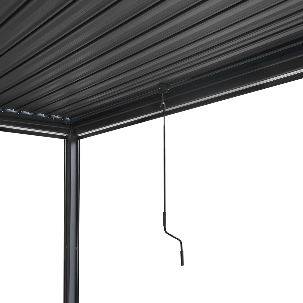 Pérgola de alumínio antracite com luzes LED - 3m x 3m