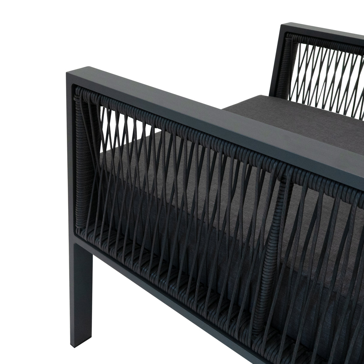 Conjunto de jardim de alumínio - 5 lugares (4 peças) | Cinza