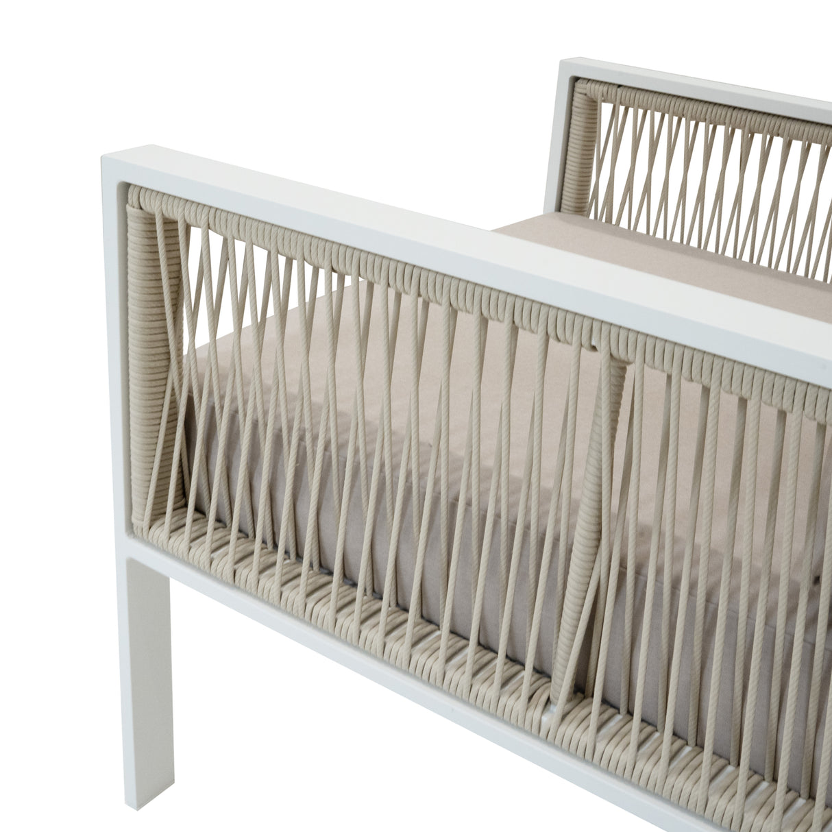 Conjunto de jardim de alumínio - 5 lugares (4 peças) | Branco