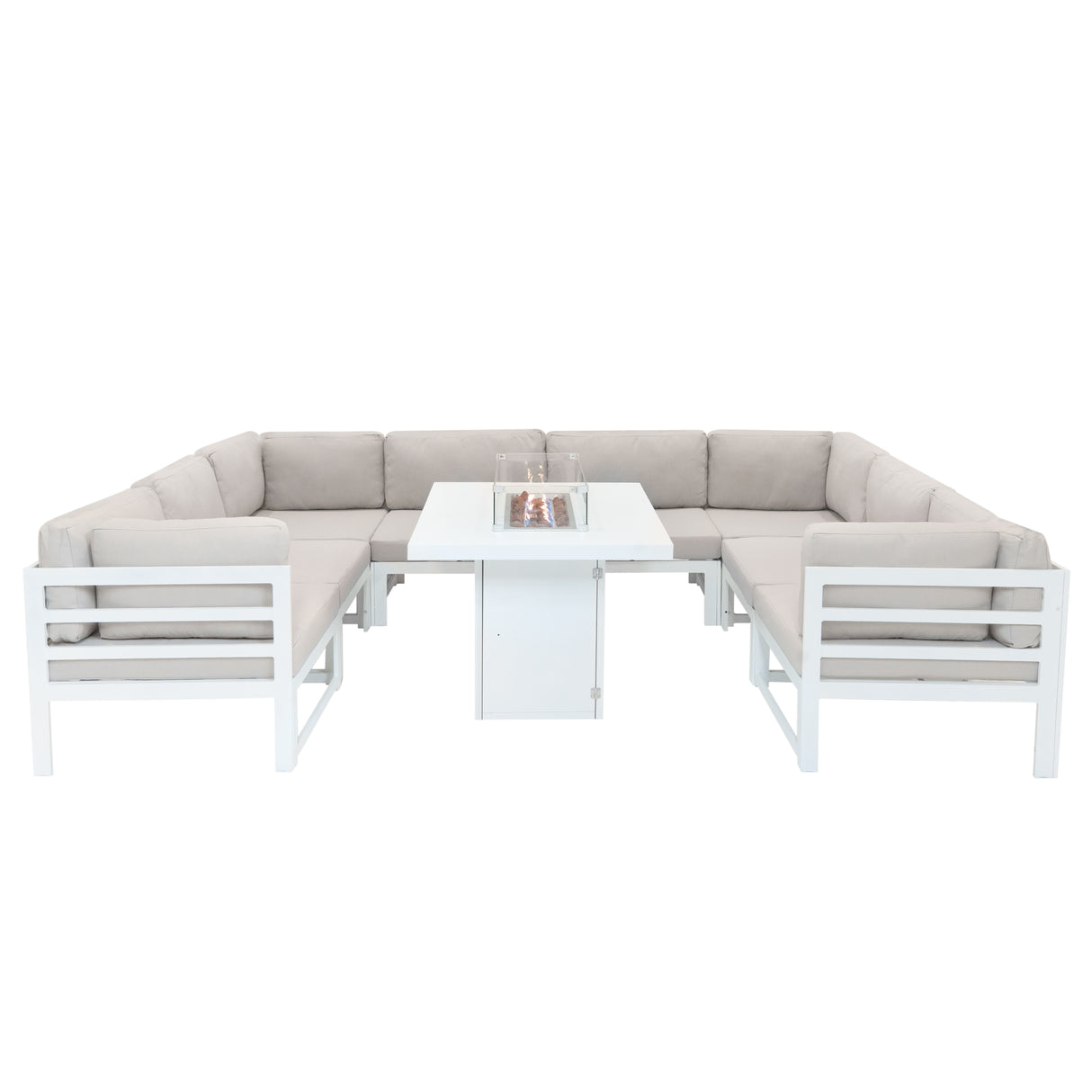 Conjunto de Móveis de Jardim Branco com Lareira