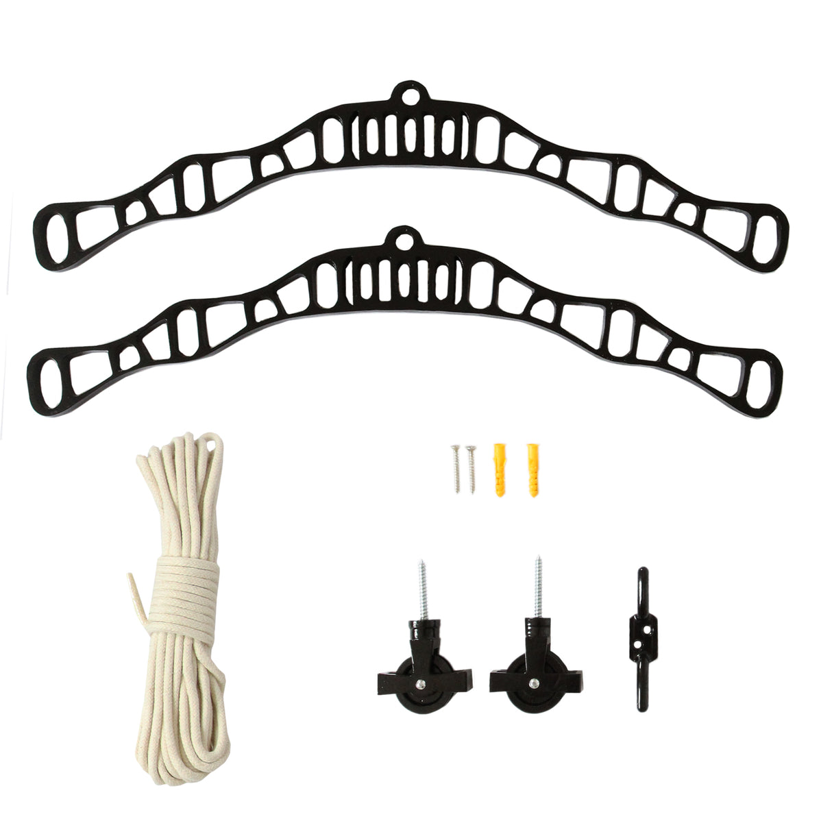 Varal de teto com polia para roupas - Preto - 0,9 m