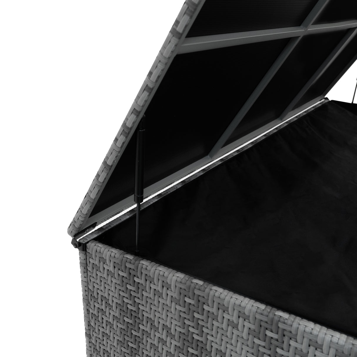 Caixa de Armazenamento em Rattan 996L - Cinza