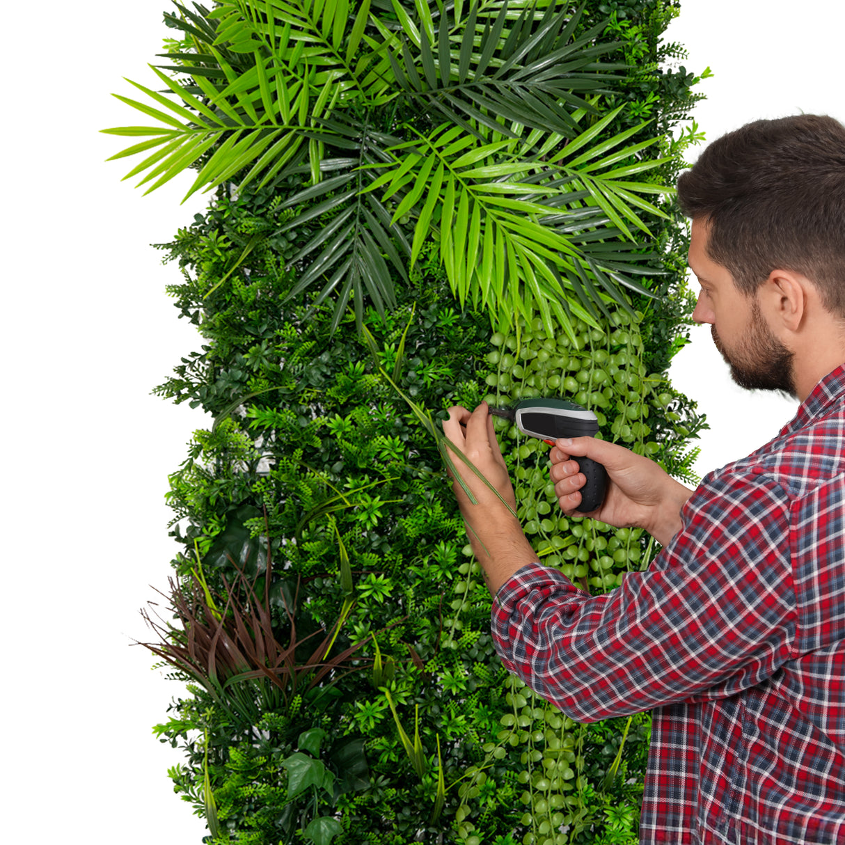 Painel de Parede de Jardim Vertical Artificial Alina - 50cm x 150cm (conjunto de 2 unidades)