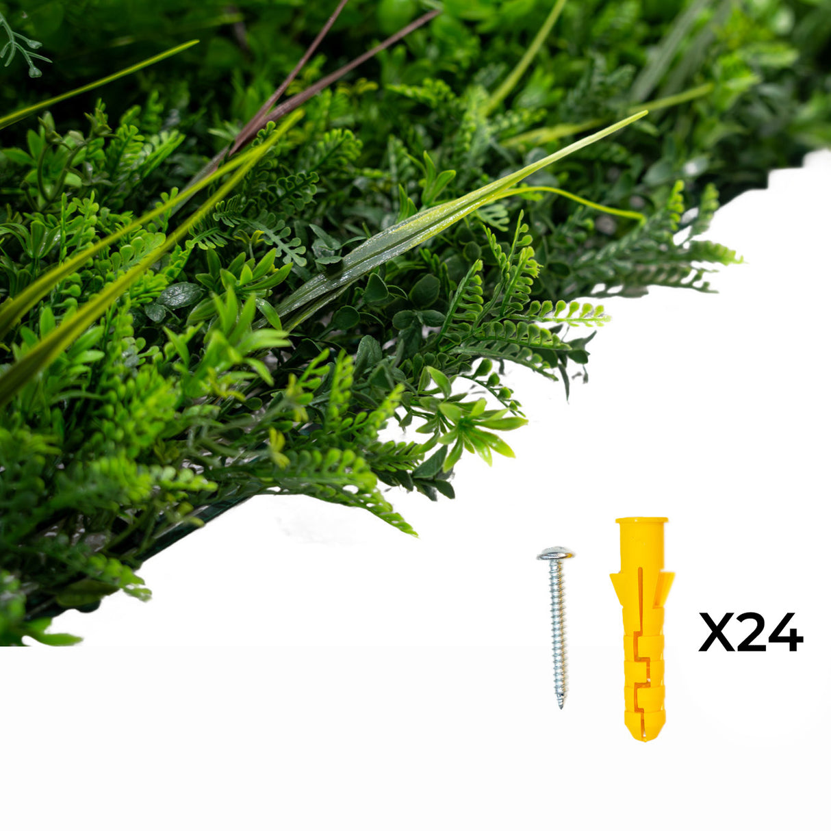 Painel de Parede de Jardim Vertical Artificial Alina - 50cm x 150cm (conjunto de 2 unidades)