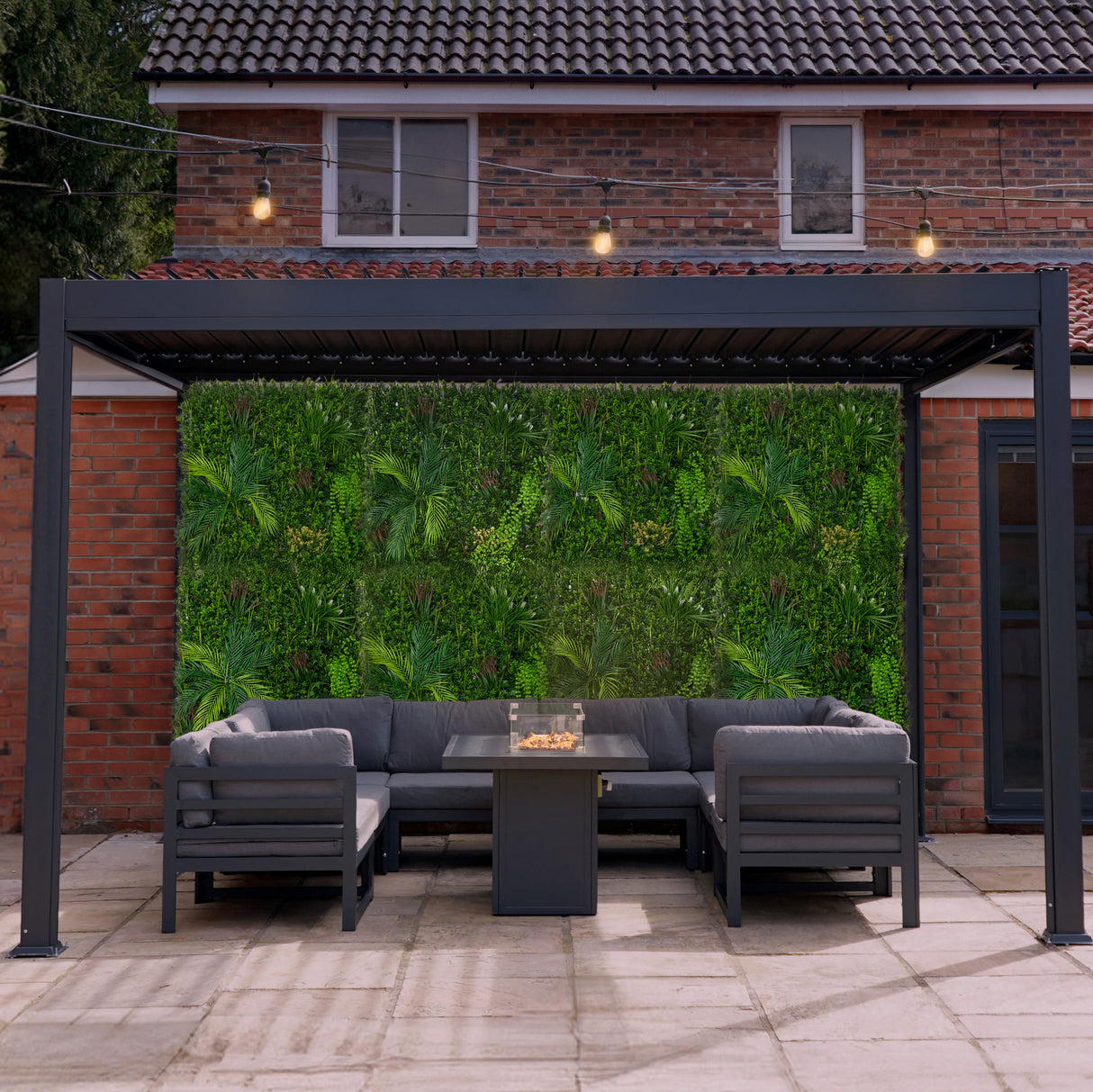 Painel de Parede de Jardim Vertical Artificial Alina - 100cm x 100cm (conjunto de 2 unidades)