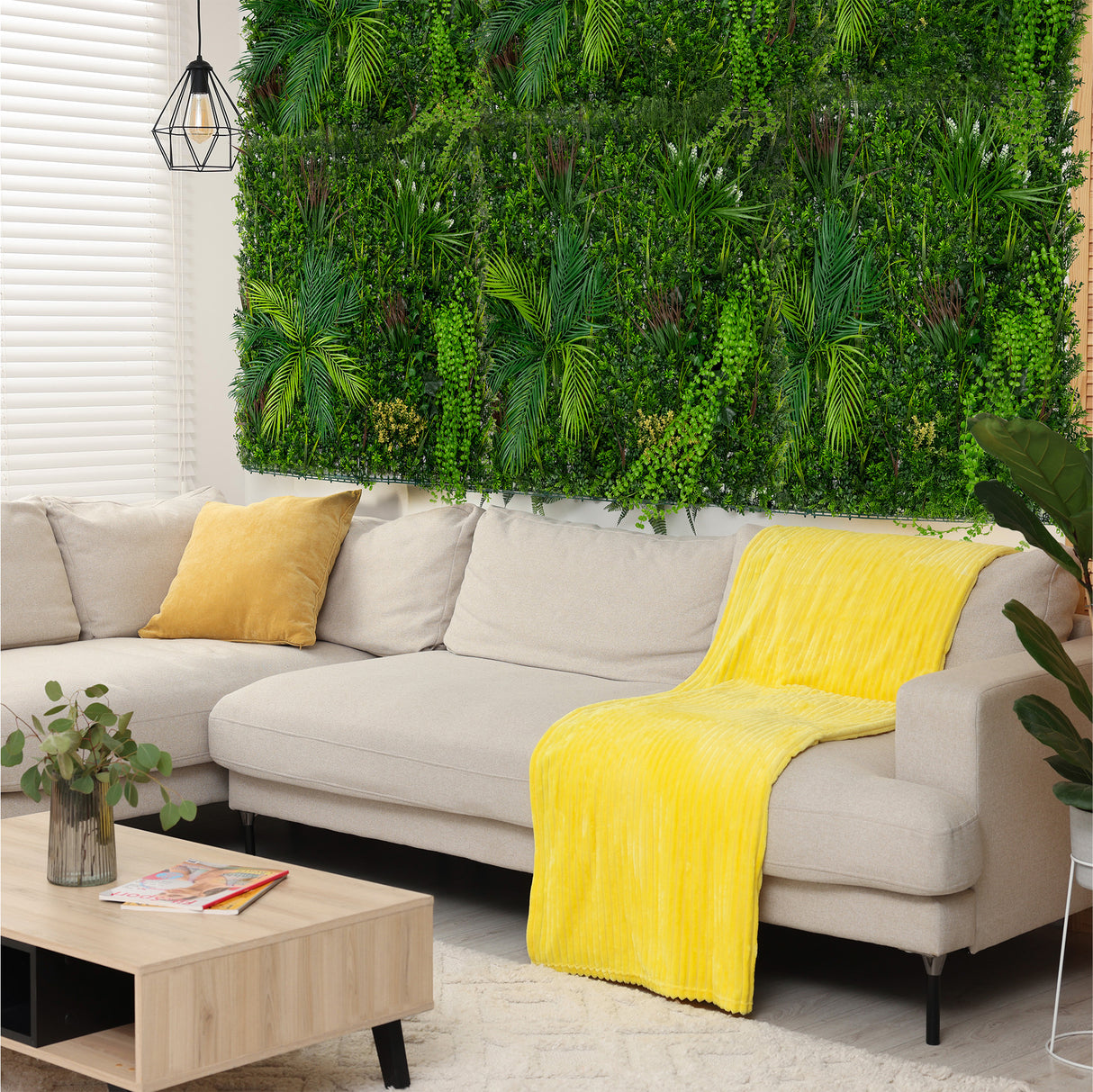 Painel de Parede de Jardim Vertical Artificial Alina - 100cm x 100cm (conjunto de 2 unidades)