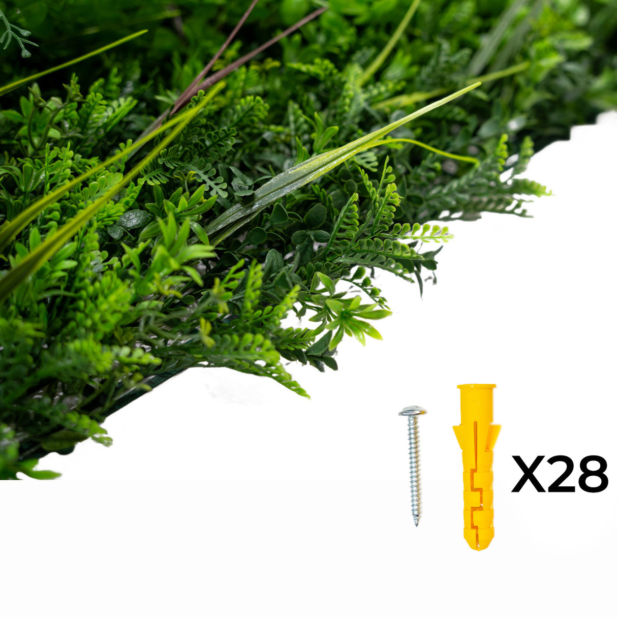 Painel de Parede de Jardim Vertical Artificial Alina - 100cm x 100cm (conjunto de 2 unidades)