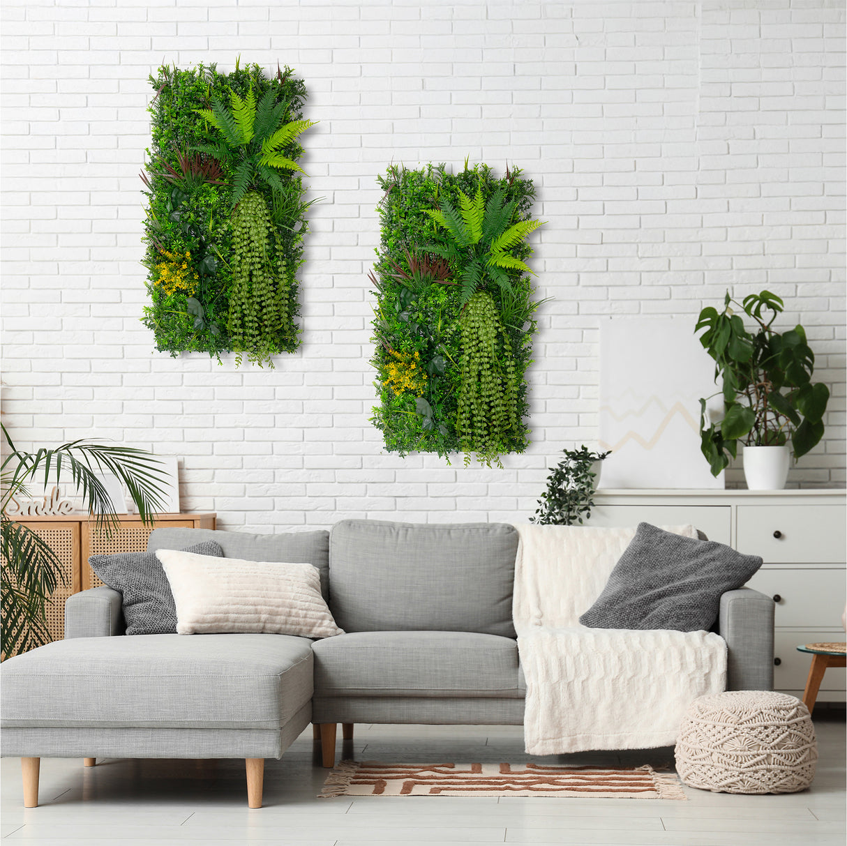 Painel de Parede de Jardim Vertical Artificial Alina - 50cm x 100cm (conjunto de 2 unidades)