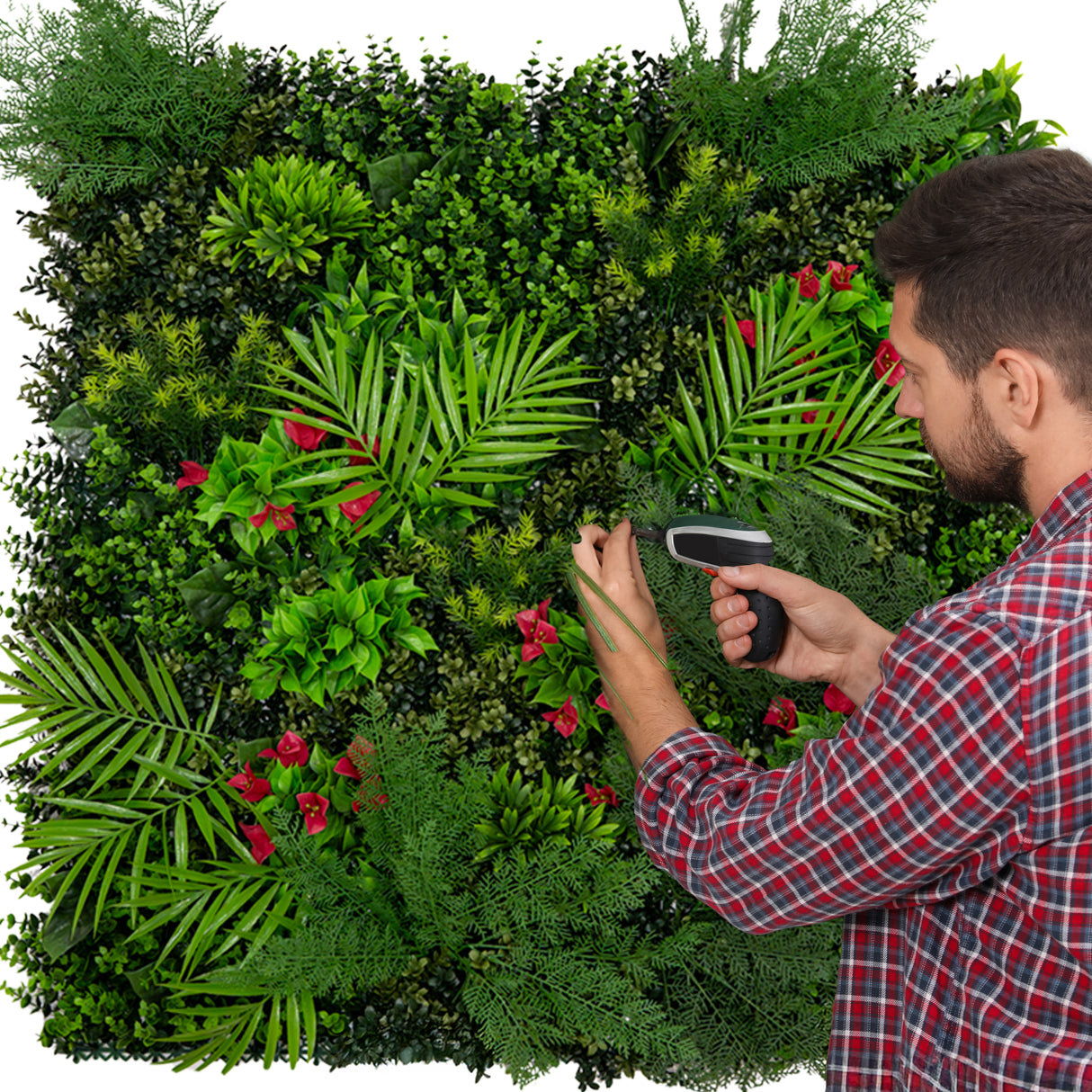 Painel de Parede de Jardim Vertical Artificial Mira- 100cm x 100cm