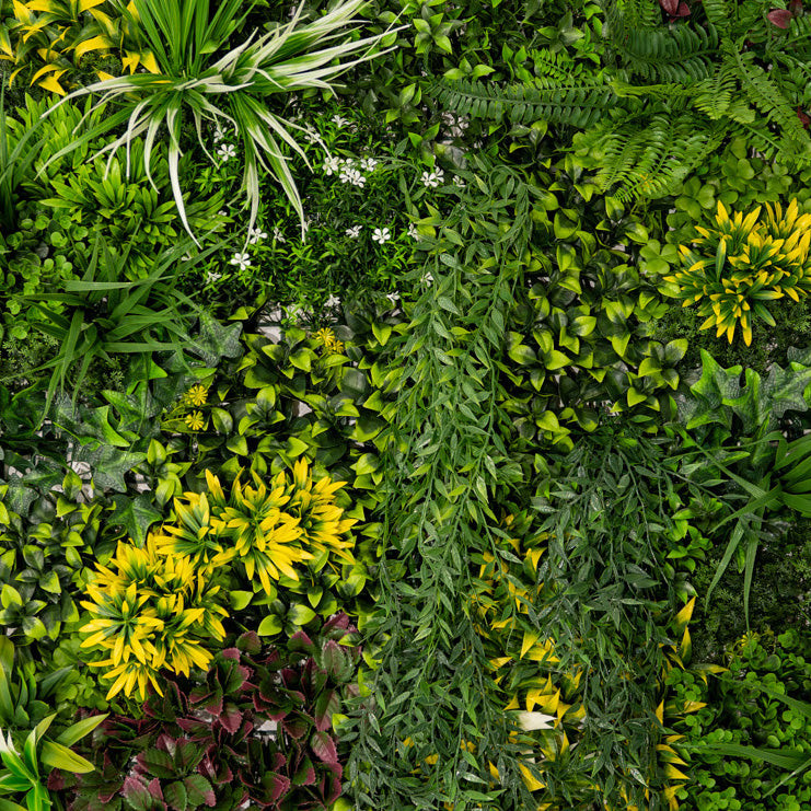 Painel de Parede de Jardim Vertical Artificial Cassia - 100cm x 100cm (conjunto de 3 unidades)